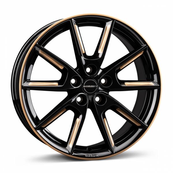 BORBET LX18 Black Glossy Gold Spoke Rim Borbet