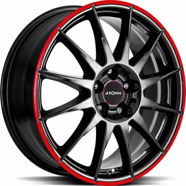 RONAL R54 MCR Jet Black Red rim RONAL